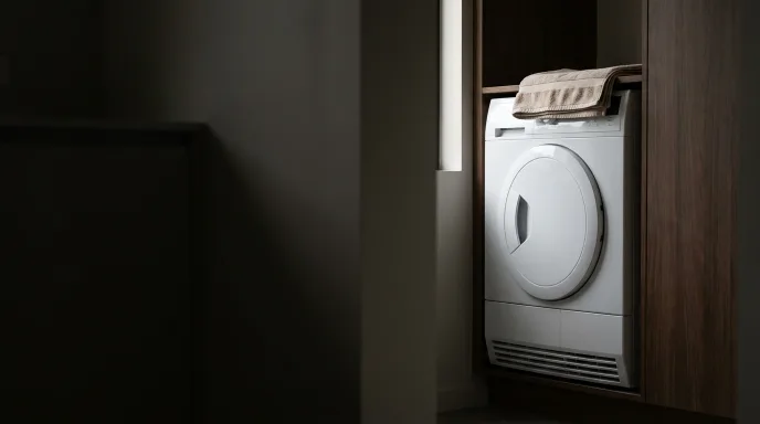 Technician repairing a clothes dryer in a Syracuse home