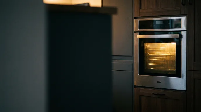 Technician repairing an oven in a Syracuse kitchen