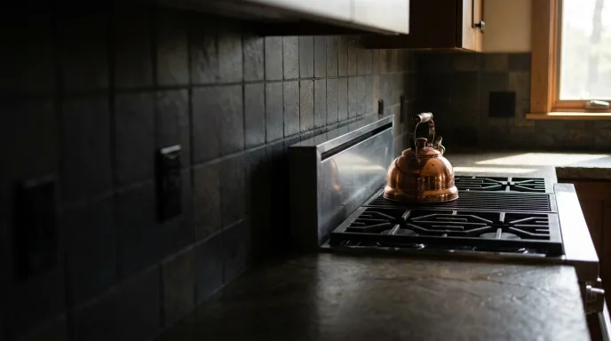 Technician repairing a stove in a Syracuse kitchen