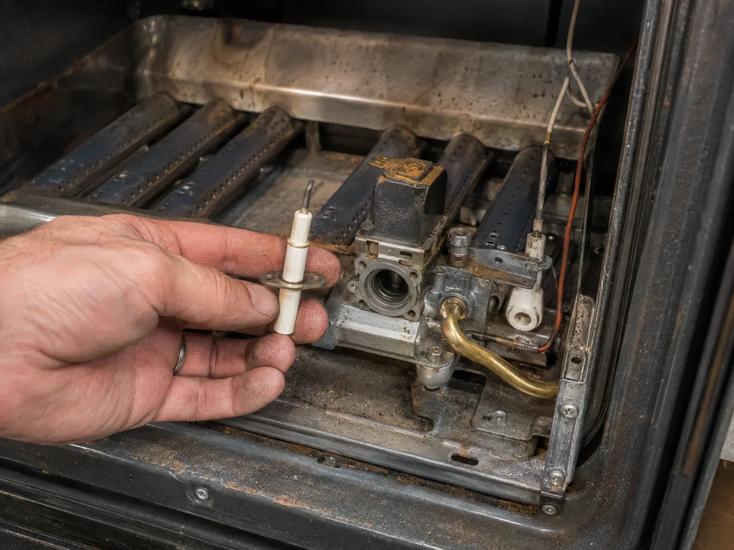 Gas oven igniter clicking without lighting